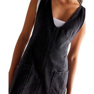 Free People High Roller Cotton Denim Skirtall | Women's XL